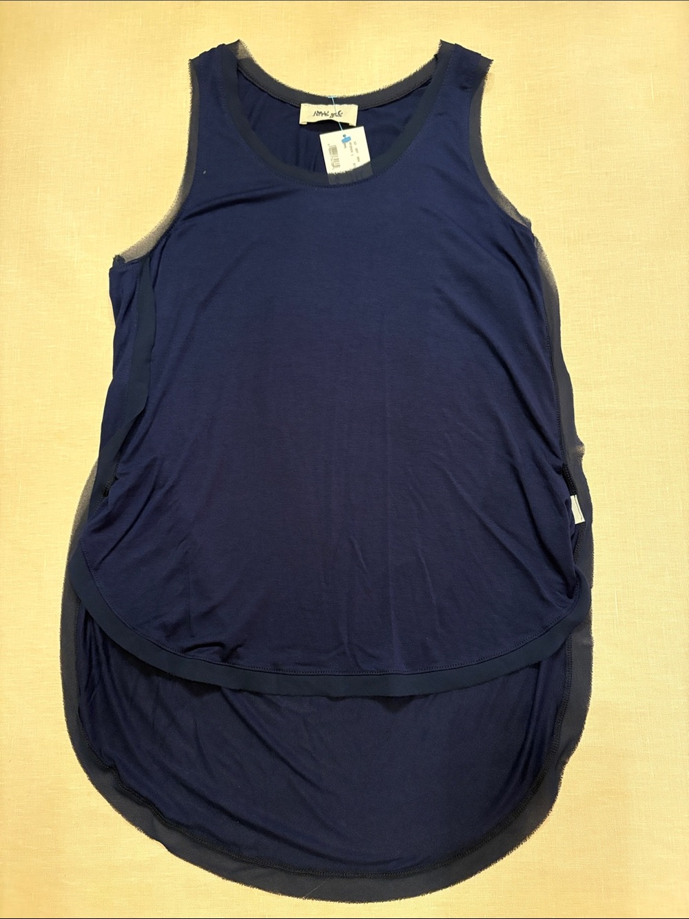 Hippie love navy High-Low Tank Top